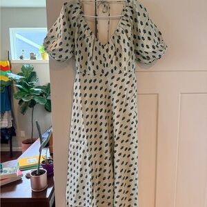 NWT Banana Republic VISCOSE-LINEN RUCHED MAXI DRESS